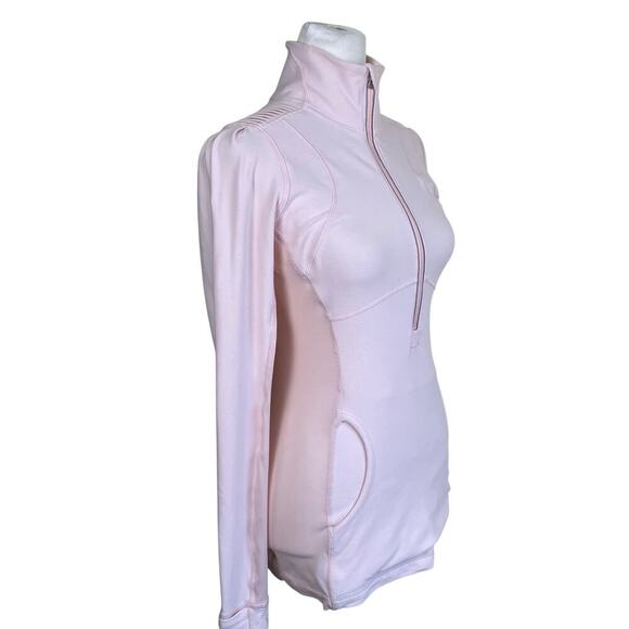 Lululemon Sz 4 Pretty Pink Star Runner Half Zip Pullover Fitted Stretchy Flawed - Picture 5 of 16